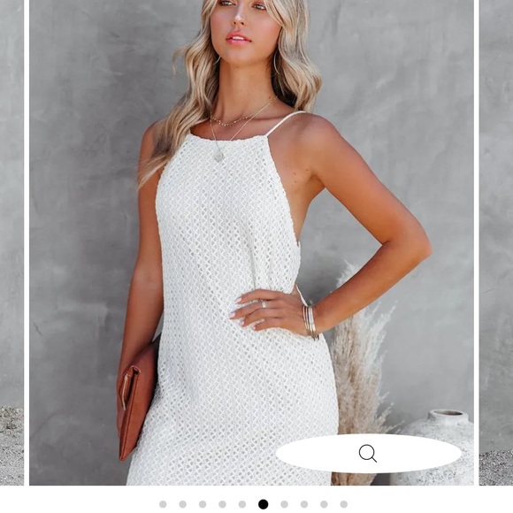 Esplanade Crochet MIDI Dress in Ivory - Size Large - Picture 5 of 8